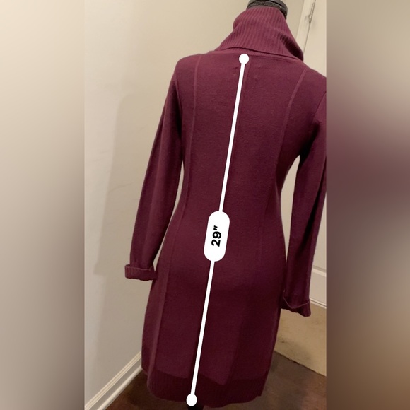 Jessica Simpson Sweater Dress Size S Burgundy Knit Cowl Neck Career Cabincore - Picture 14 of 14